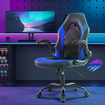 MainMall Ergonomischer Bürostuhl aus PU-Leder, drehbarer Computer- & Gamingstuhl mit Lendenstütze
