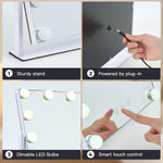 13 By 11 Lighted Makeup Vanity Mirror 12 Dimmable Bulbs