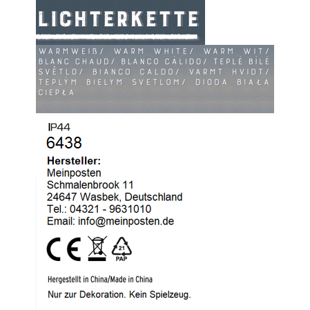 Lichterkette warmweiß 576 LEDs Timer Gartenbeleuchtung innen & außen
