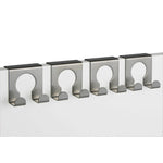 4 Haken Türhaken zum Einhängen silber Edelstahl Metall ohne Bohren 4 Stück Set