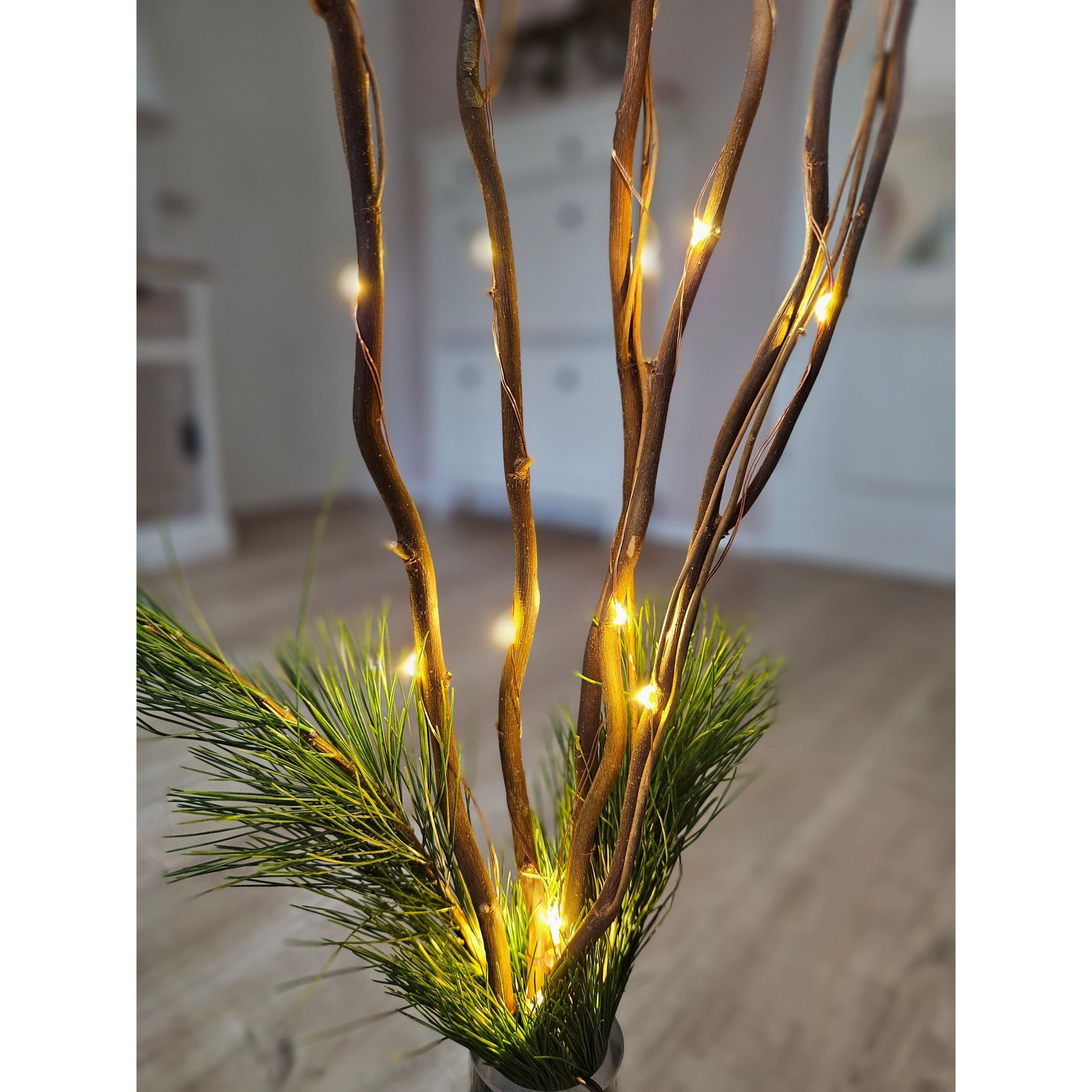 Lichterzweige LED warmweiß Weide Lichterkette Lichterzweig Timer Höhe 100 cm