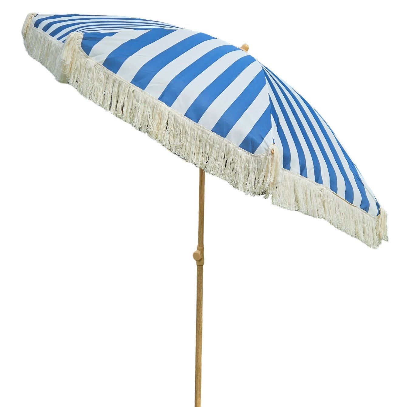 Sonnenschirm Strandschirm Schirm gestreift mit Fransen maritim UV Schutz Ø 180cm