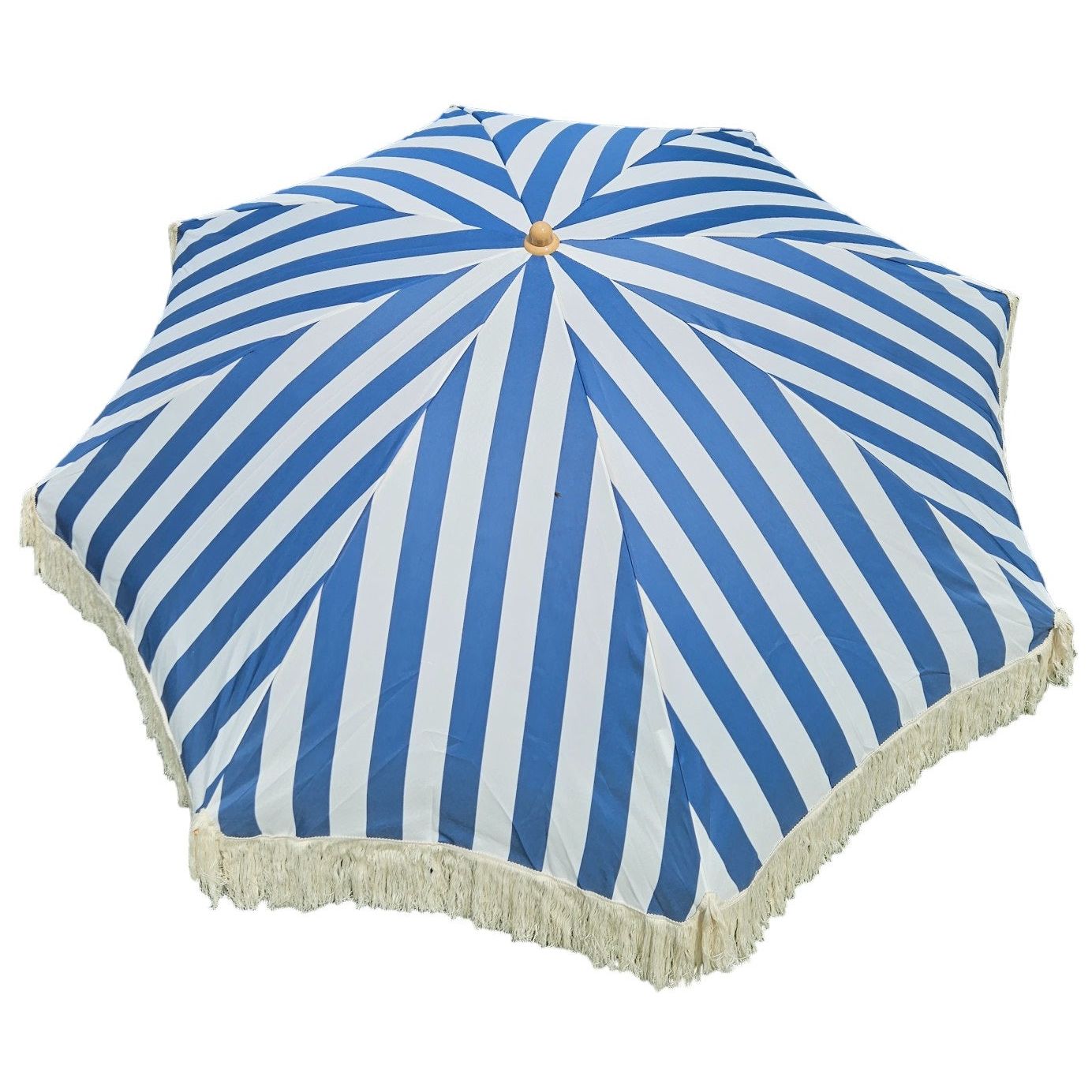 Sonnenschirm Strandschirm Schirm gestreift mit Fransen maritim UV Schutz Ø 180cm
