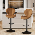 MainMall Barhocker-Set (2 Stück), moderne drehbare Barstühle in Thekenhöhe mit hoher Rückenlehne, einfache Montage in 3–5 Minuten