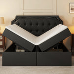 MainMall PU-Doppelbett mit Metallrahmen