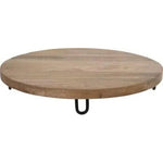 Dekobrett Holz Mangoholz Holzbrett Brett Schale Mango Teller mit Füßen Ø 39 cm