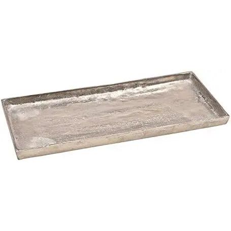 Tablett Dekoteller silber Metall massiv Tischdeko Schale Dekoschale Dekotablett