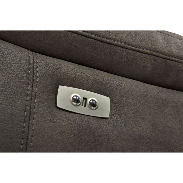 FURNHOUSE Selesta 2-Sitzer Sofa – mit Elektrische Relaxfunktion, USB - Stoffbezug Taupe Grau