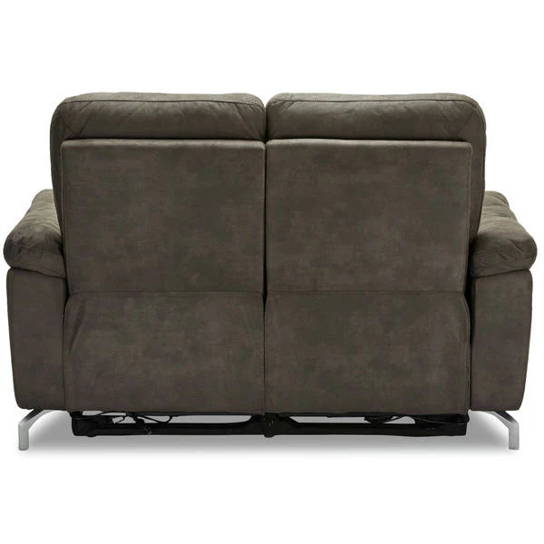 FURNHOUSE Selesta 2-Sitzer Sofa – mit Elektrische Relaxfunktion, USB - Stoffbezug Taupe Grau