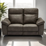 FURNHOUSE Selesta 2-Sitzer Sofa – mit Elektrische Relaxfunktion, USB - Stoffbezug Taupe Grau