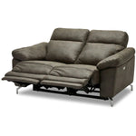 FURNHOUSE Selesta 2-Sitzer Sofa – mit Elektrische Relaxfunktion, USB - Stoffbezug Taupe Grau