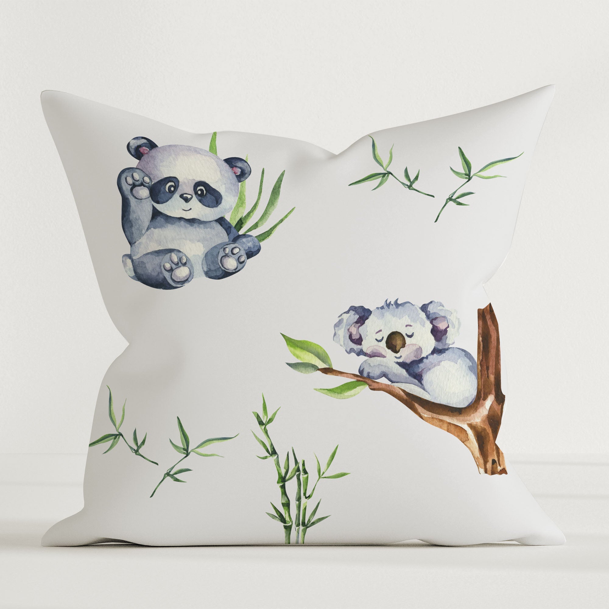 "Koala und Panda" Premium Kinder Dekokissen