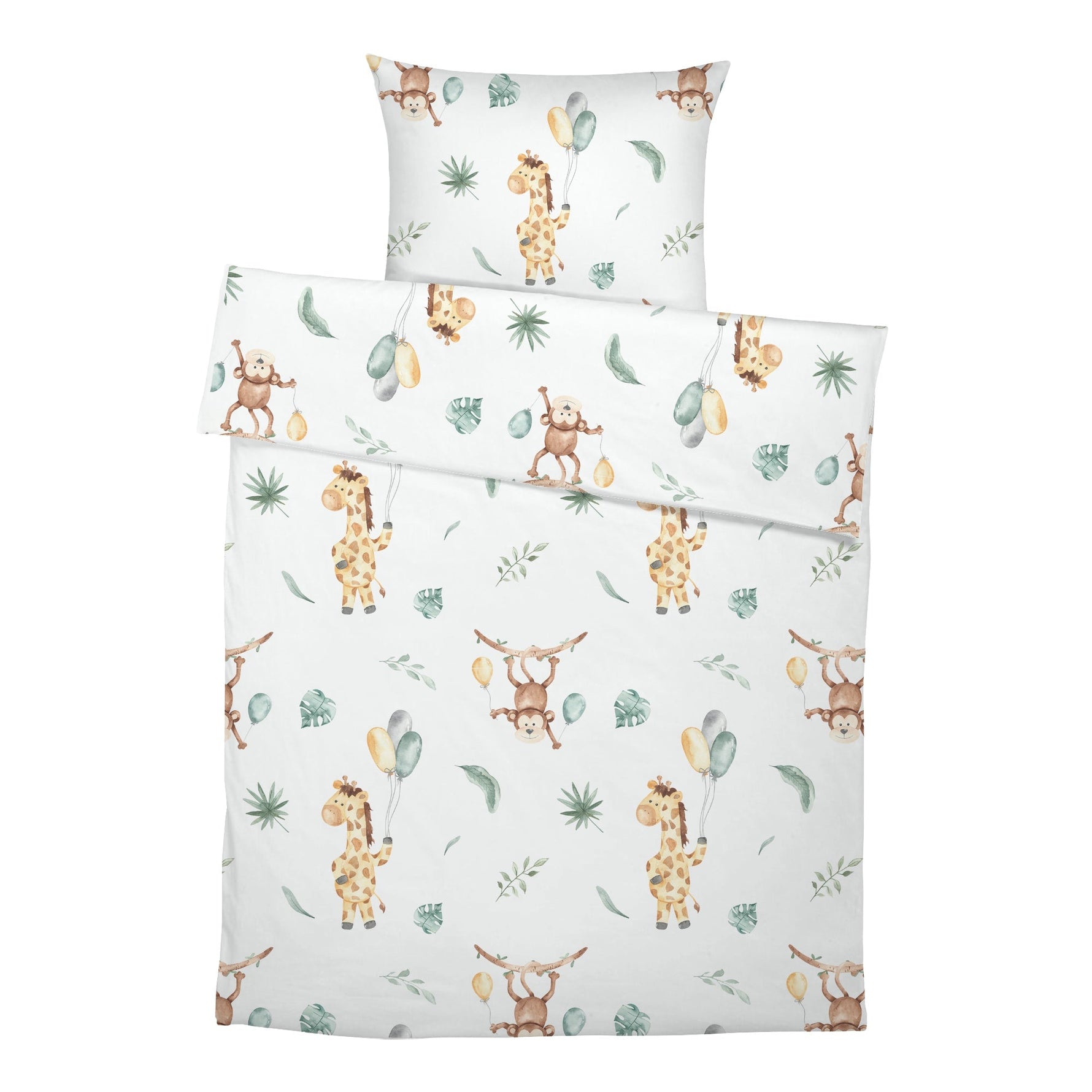 “Affe und Giraffe” Premium Kinderbettwäsche