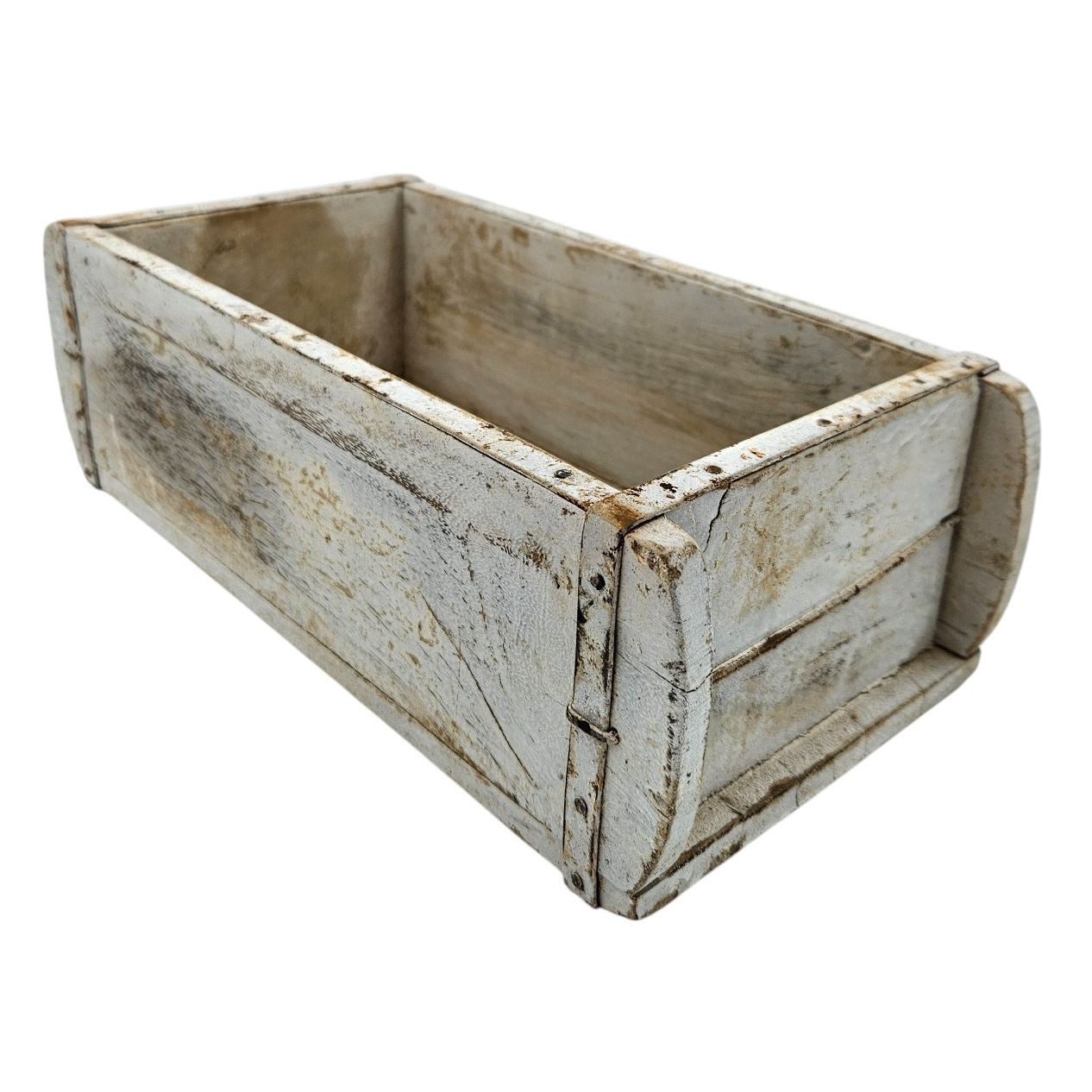 Holzkiste weiß Ziegelform Ziegelsteinform Kiste recyceltes Holz Kasten 30 cm