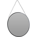 Kleiner Spiegel rund Wandspiegel Deko Metall Glas Dekospiegel schwarz Ø 20 cm
