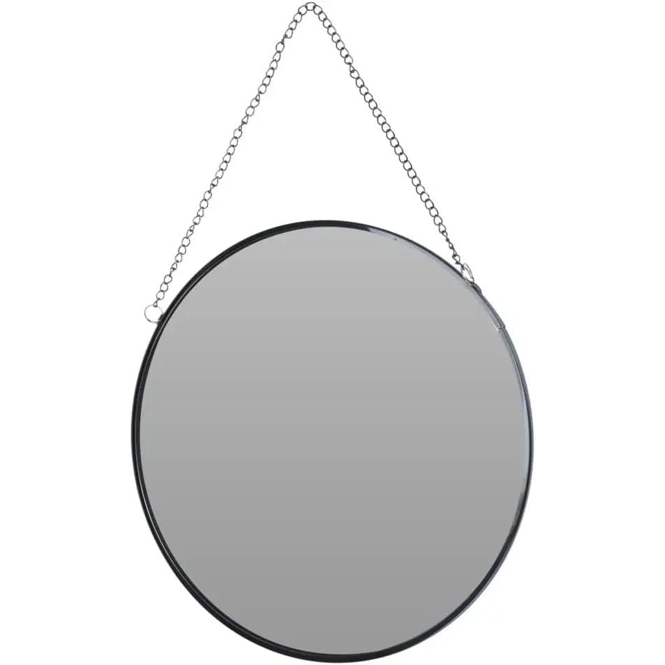 Kleiner Spiegel rund Wandspiegel Deko Metall Glas Dekospiegel schwarz Ø 20 cm