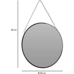 Kleiner Spiegel rund Wandspiegel Deko Metall Glas Dekospiegel schwarz Ø 20 cm