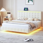 MainMall Doppelbett mit Leinenbezug