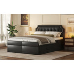 MainMall PU-Doppelbett mit Metallrahmen