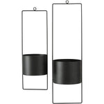 Hängetopf Blumentopf Metall schwarz indoor outdoor Balkon Fenster Blumenampel 2er set