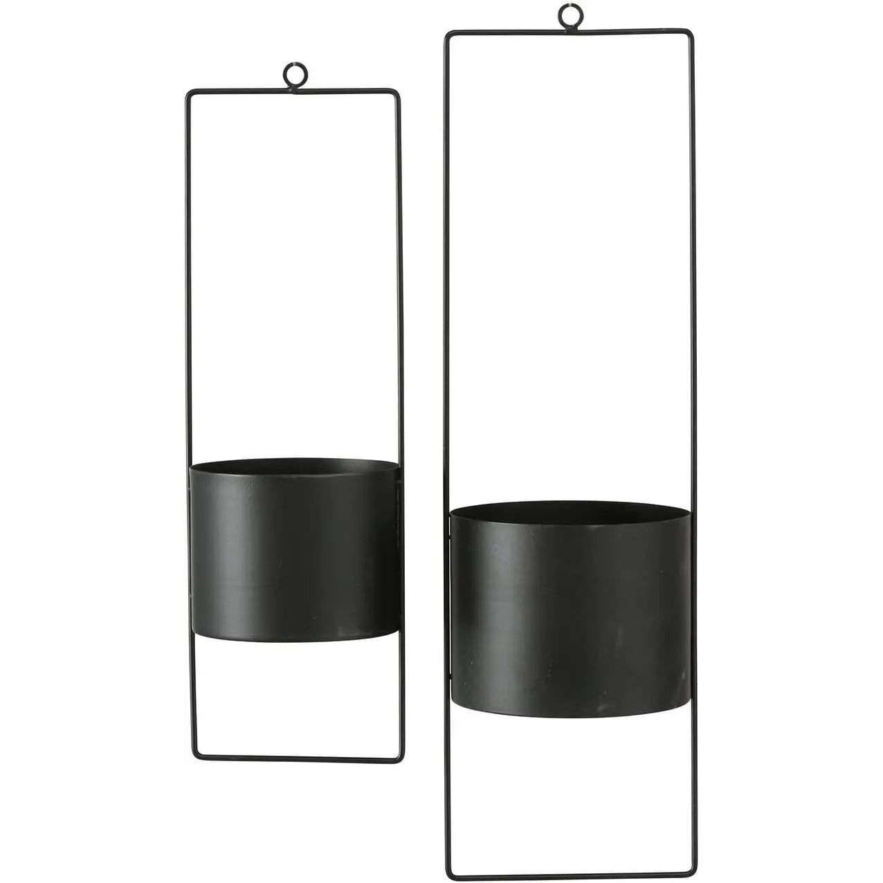 Hängetopf Blumentopf Metall schwarz indoor outdoor Balkon Fenster Blumenampel 2er set