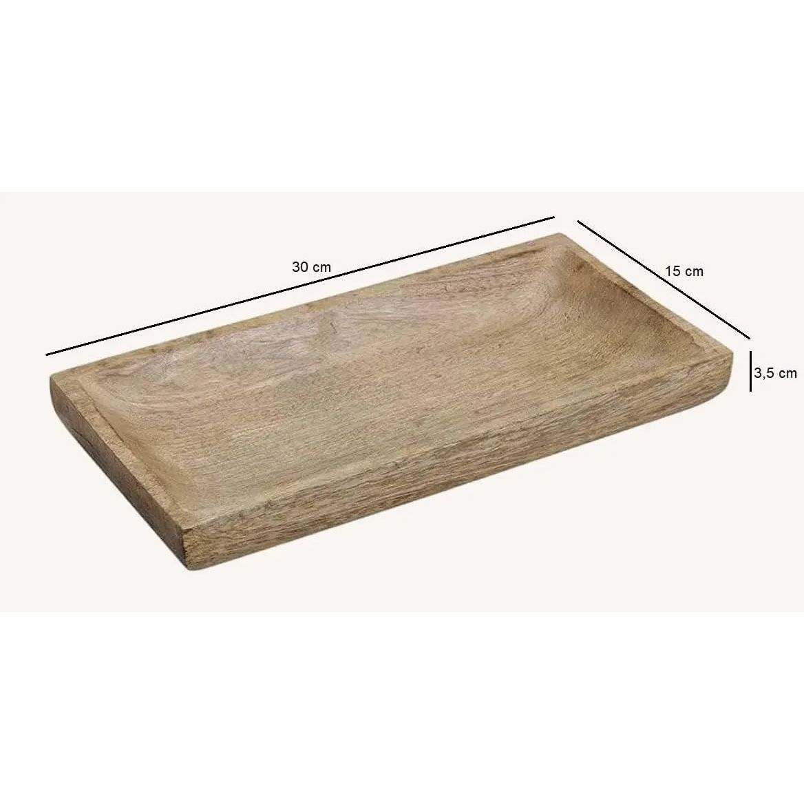 Tablett Holztablett Mangoholz massiv Dekoschale Schale Mango Holz 30 cm