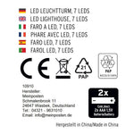 Leuchtturm beleuchtet Holz LED Deko Dekoration Maritim Anker Strand Meer H 24 cm