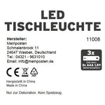 Lampe LED ohne Kabel Touch Tischleuchte Tischlampe Leuchte kabellos dimmbar