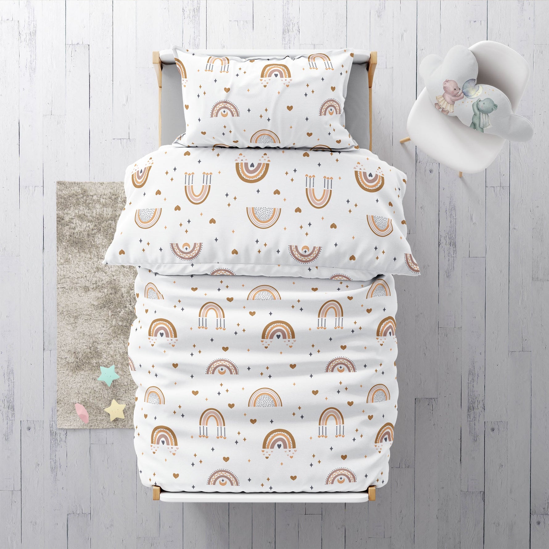 “Boho Rainbow" Premium Kinderbettwäsche