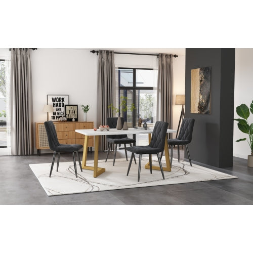 MainMall Esstisch-Set aus Faserplatte