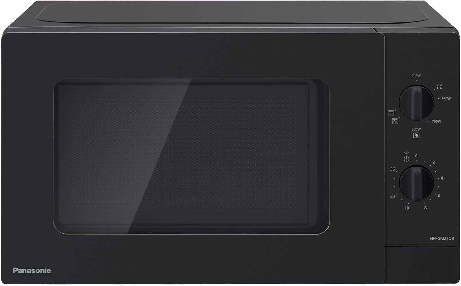 Panasonic NN-GM22QBEPG, Arbeitsplatte, Kombi-Mikrowelle, 20 l, 800 W, Drehregler, Schwarz