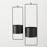 Hängetopf Blumentopf Metall schwarz indoor outdoor Balkon Fenster Blumenampel 2er set