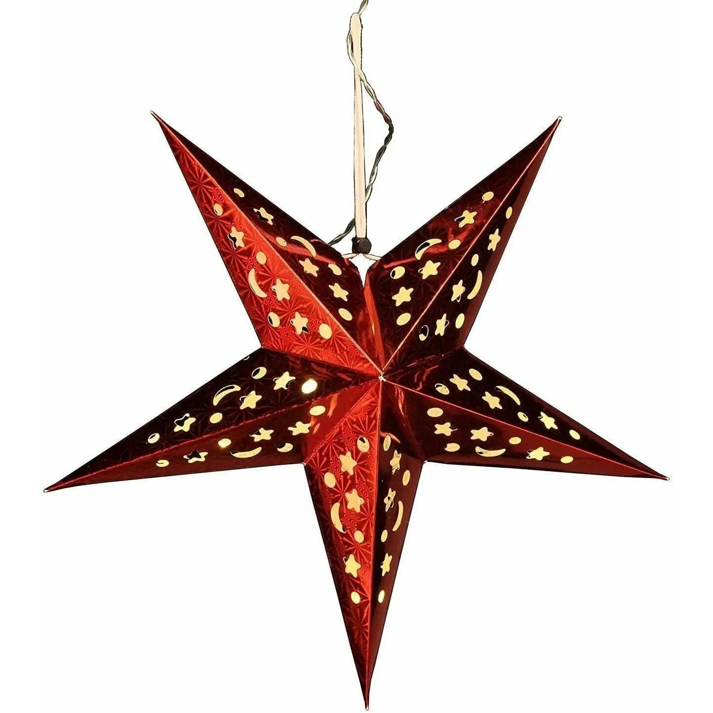 Weihnachtsstern Ø 43 cm Papier-Stern LED Weihnachtsbeleuchtung deko Rot