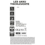 Lampe LED ohne Kabel Touch Tischleuchte Tischlampe Leuchte kabellos dimmbar