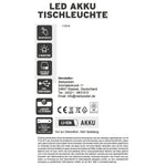 Lampe LED ohne Kabel Touch Tischleuchte Tischlampe Leuchte kabellos dimmbar