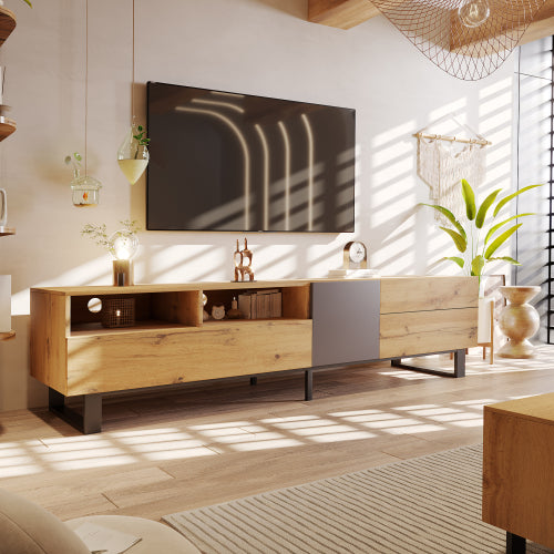 MainMall Holzmaserung TV Schrank