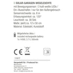 Außenleuchte LED Solar Bewegungsmelder Wegeleuchte Gartenleuchte Solarleuchte