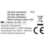 Lichterkette Solarlichterkette Solar Gartenbeleuchtung Balkon Deko LED warmweiß