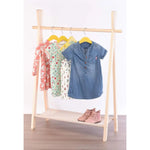 Kleiderständer für Kinder Garderobe Kleiderstange mit Ablage Holz 100x80x30 cm