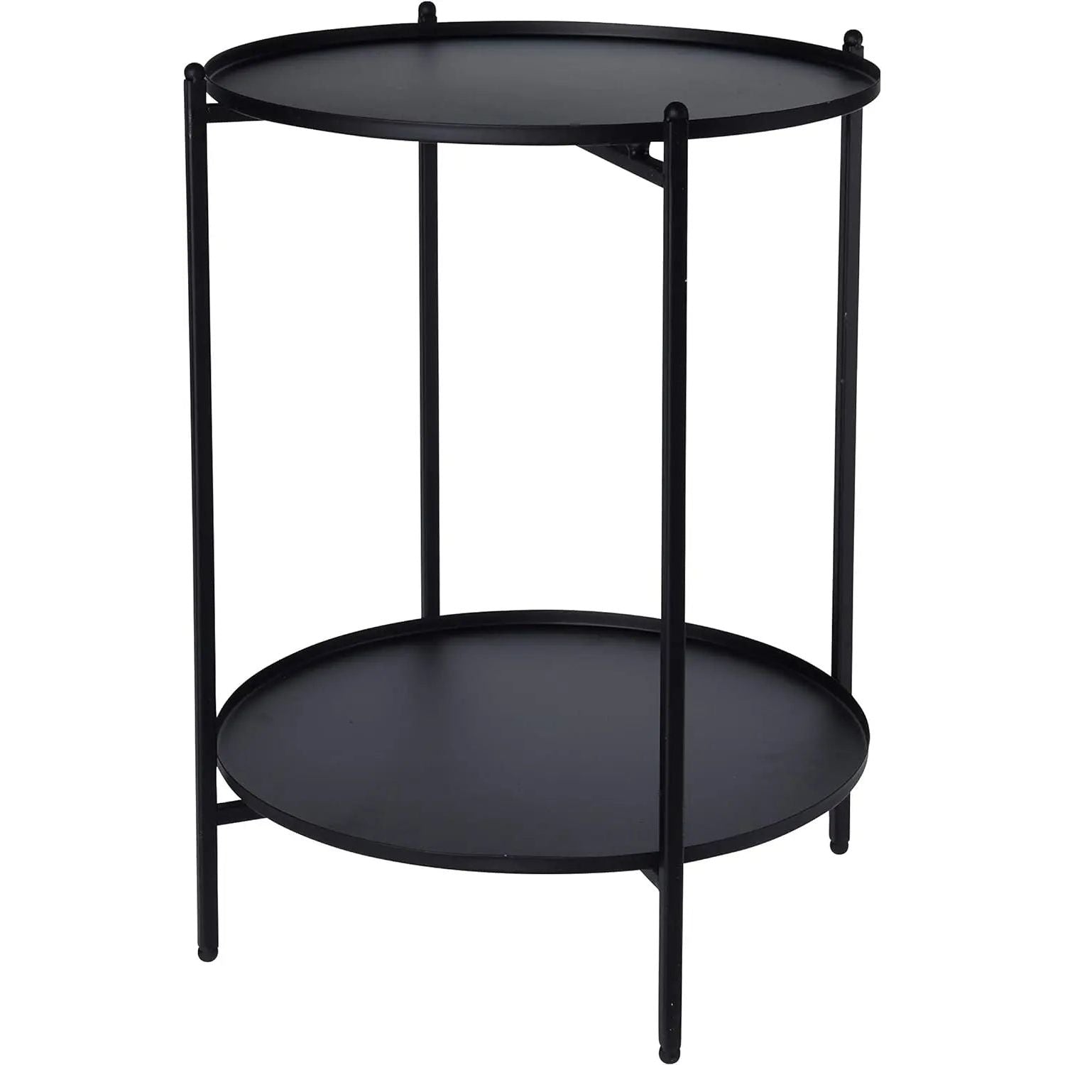 Beistelltisch kleiner Couchtisch Metalltisch Wohnzimmertisch rund schwarz Metall