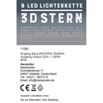 Lichterkette Weihnachtssterne LED warmweiß Fenster 3D Sterne mit Stecker 740cm