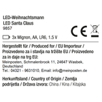Weihnachtsmann LED Schal & Mütze Beleuchtung warmweiß Höhe 25 cm