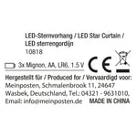 Sternenvorhang Lichterkette LED Timer Batterie 80x85 cm