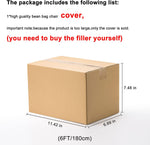 MainMall Sitzsack-Bezug – nur Bezug, kein gefüllter Sitzsack, großer runder, weicher & flauschiger PV-Velours Sofa-/Sofabett-Bezug, Wohnzimmermöbel, Lazy-Sofa-Bezug, 5 ft, Schnee-Grau