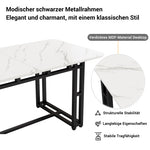 MainMall Moderner rechteckiger Esstisch mit Metallrahmen