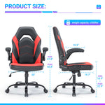 MainMall Ergonomischer Bürostuhl aus PU-Leder, drehbarer Computer- & Gamingstuhl mit Lendenstütze