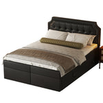MainMall PU-Doppelbett mit Metallrahmen