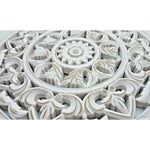 Holzbild Wand Wandbild Holz weiß Ornament Wandornament Wanddeko 35 cm shabby