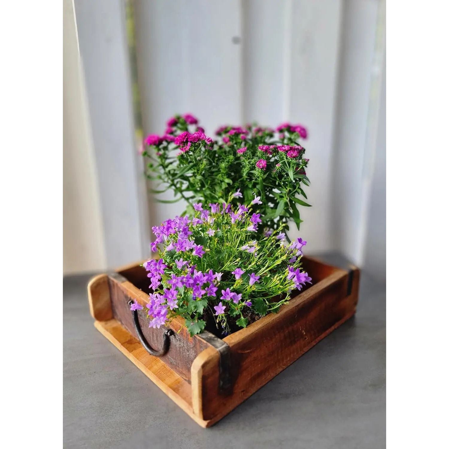 Tablett Ziegelform Kiste Holzkasten recyceltes Holz Landhaus Kasten 31x25 cm