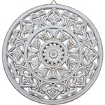 Wandornament weiß shabby Ornament Wanddeko Holzbild Holzornament Ø 45 cm